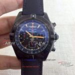 Perfect Replica Breitling Chronomat B01 Watches - Black Case Black Leather Strap